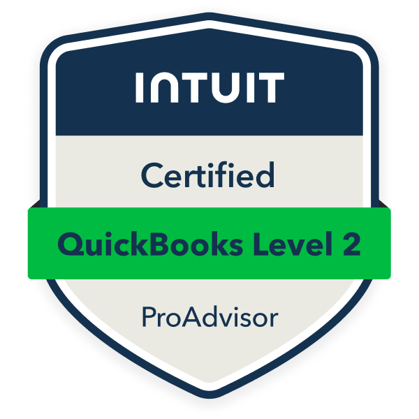 Intuit QuickBooks Certified (Level 2) ProAdvisor badge